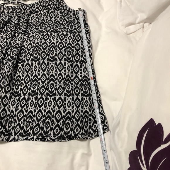 Torrid 3 Black/White Ikat Georgette  Swing Cami Tank Top - Picture 10 of 14